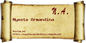 Nyeste Armandina névjegykártya